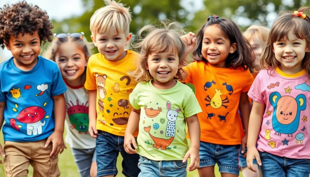 barn t-shirts med tryck